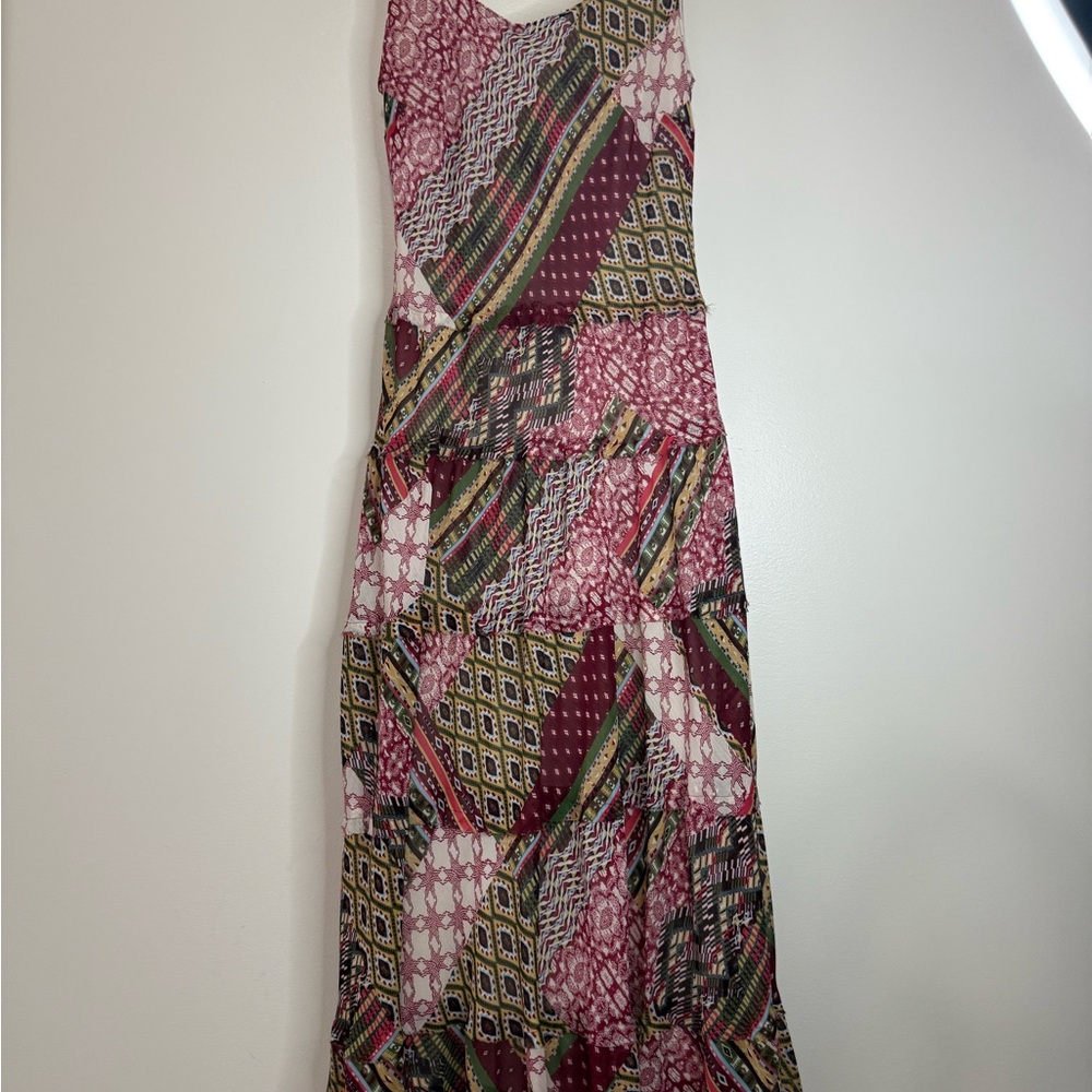 Jones Studio Sleeveless Pink Patchwork Boho Maxi Dress in size 8 - Picture 2 of 12